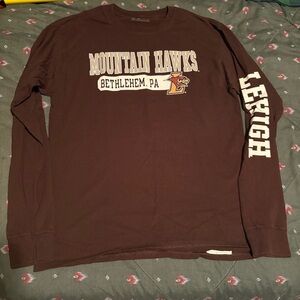 Men’s Lehigh Mountain Hawks Brown Long Sleeve Tee Size medium